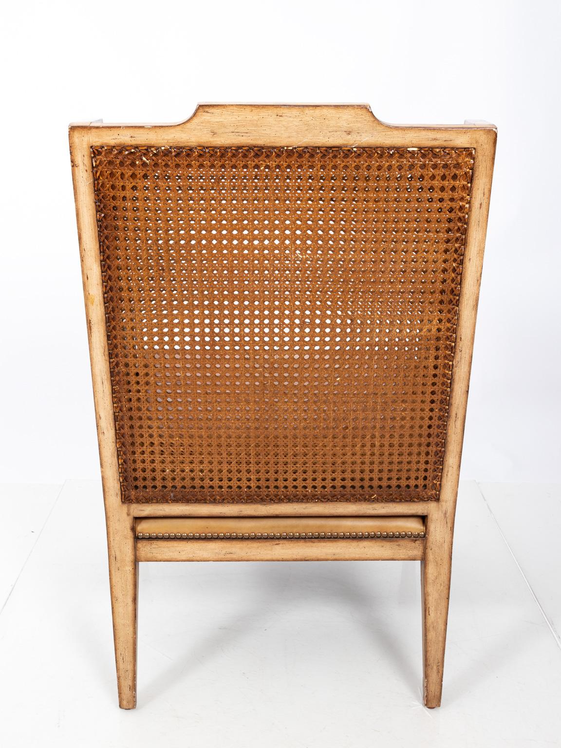 Woven Pair of Vintage Sarreid Ltd. Cane Back Chairs