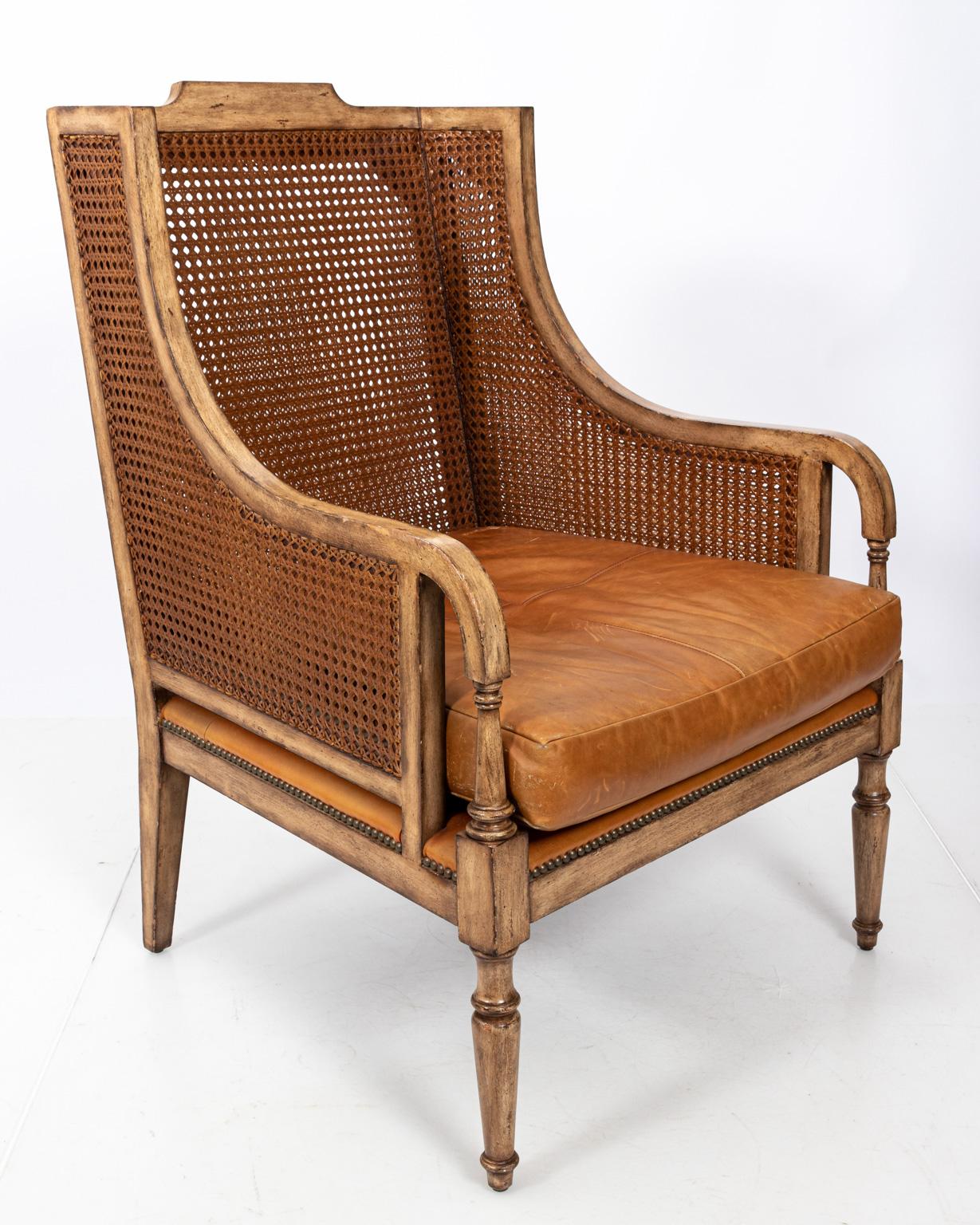 Pair of Vintage Sarreid Ltd. Cane Back Chairs 2