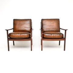 Pair of Vintage Scandinavian Armchairs by Frederik Kayser