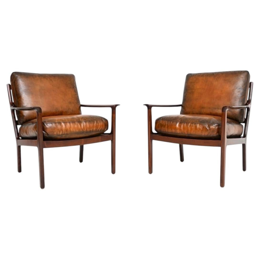 Pair of Vintage Scandinavian Armchairs by Frederik Kayser