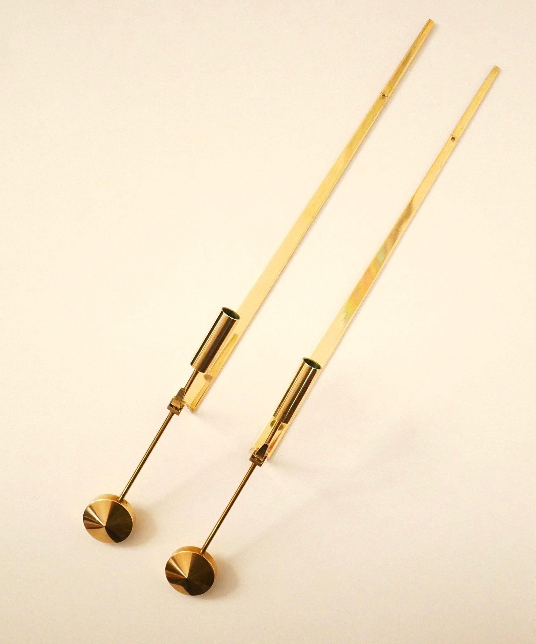 20th Century Pair of Vintage Scandinavian Brass Candlesticks by Pierre Forsell, 1960 Sweden