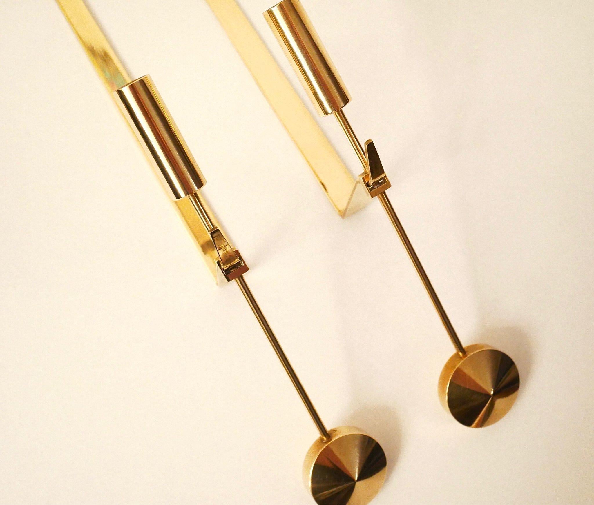 Pair of Vintage Scandinavian Brass Candlesticks by Pierre Forsell, 1960 Sweden 1