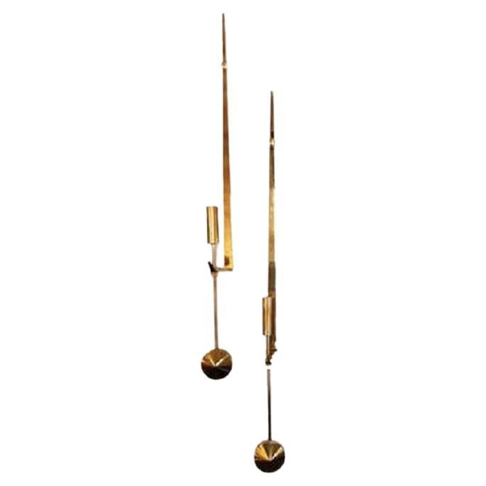 Pair of Vintage Scandinavian Brass Candlesticks by Pierre Forsell, 1960 Sweden