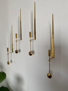 Pierre Forssell 3 chandeliers scandinaves vintage en laiton  Suède