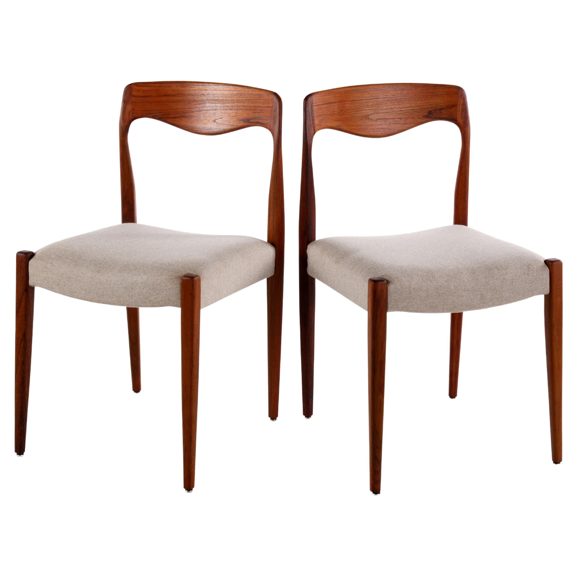 Pair of vintage Scandinavian chairs in the style of Niels Otto Møller