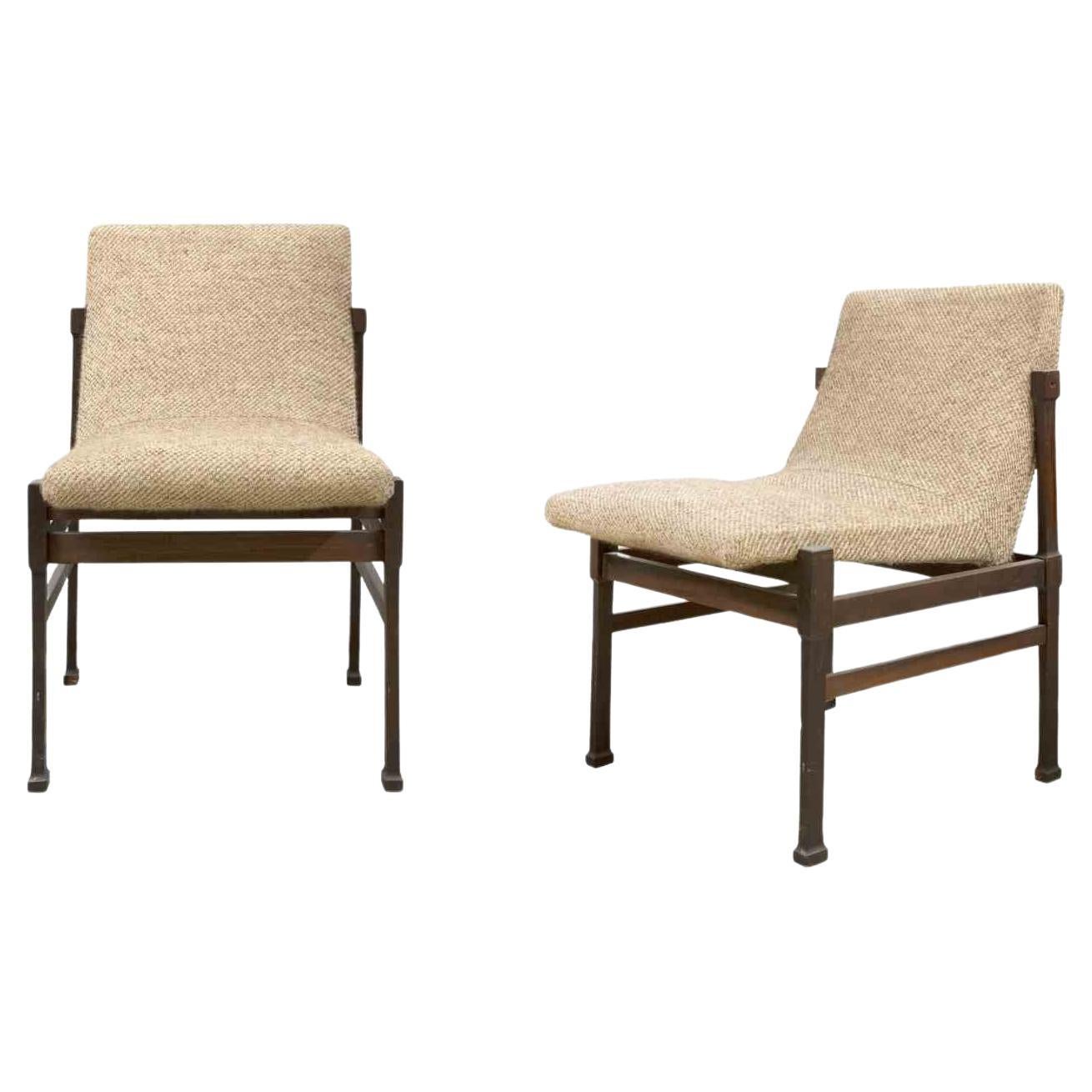 Paire de chaises scandinaves vintage, milieu du 20ème siècle