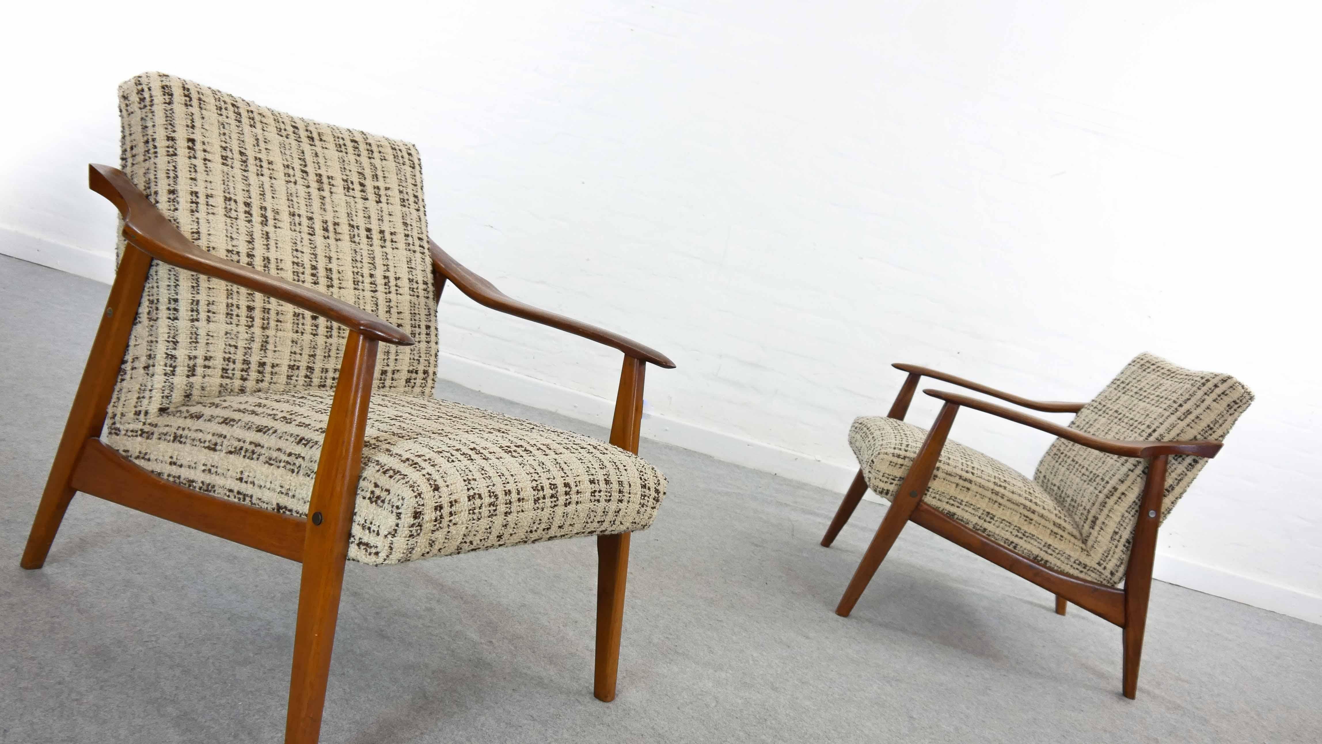 Paire de fauteuils scandinaves vintage, fauteuils de salon en teck, années 1960 en vente 9