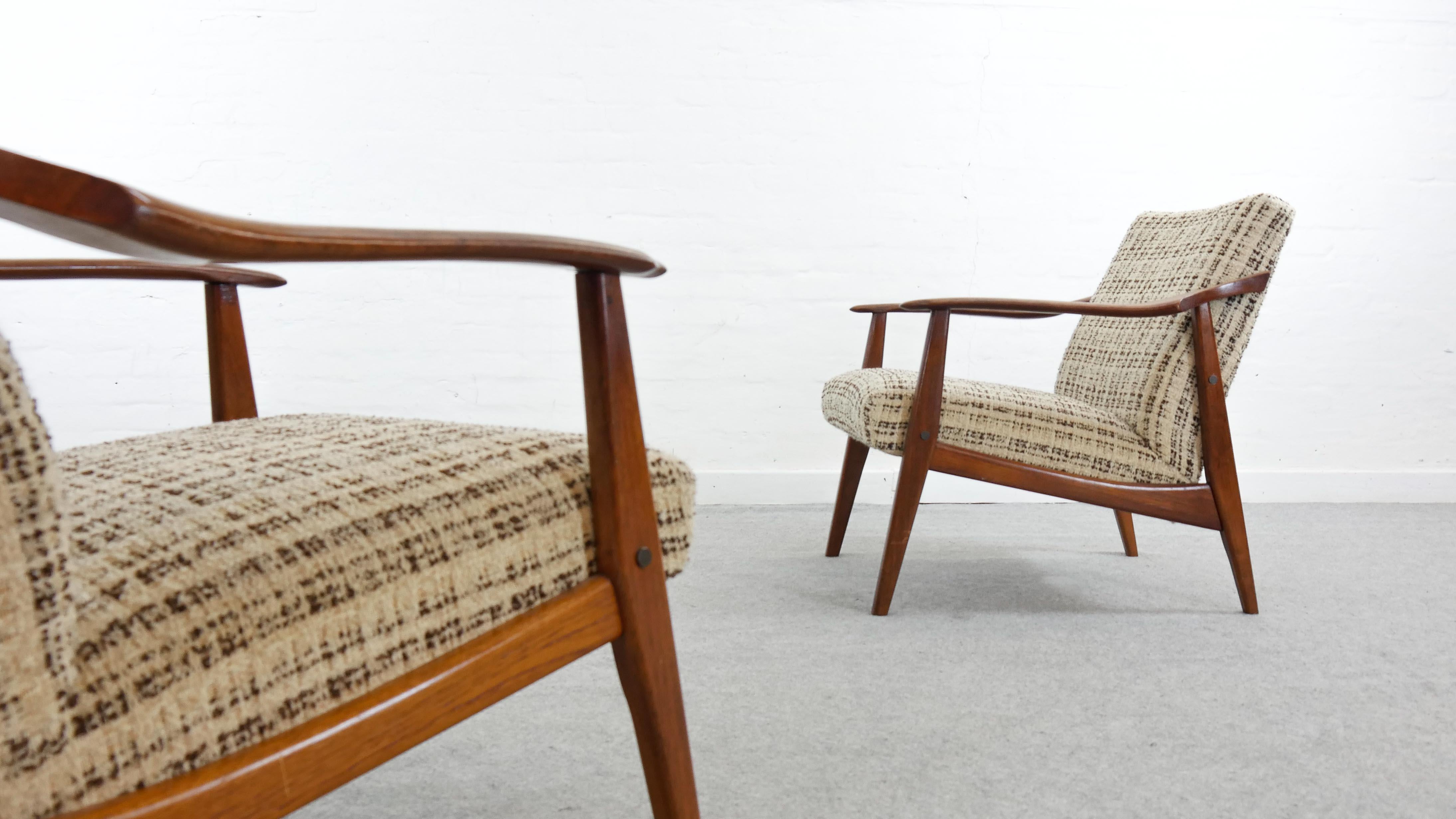 Pair of Vintage Scandinavian Easy Chairs, Lounge Chairs in Teak, 1960s 2