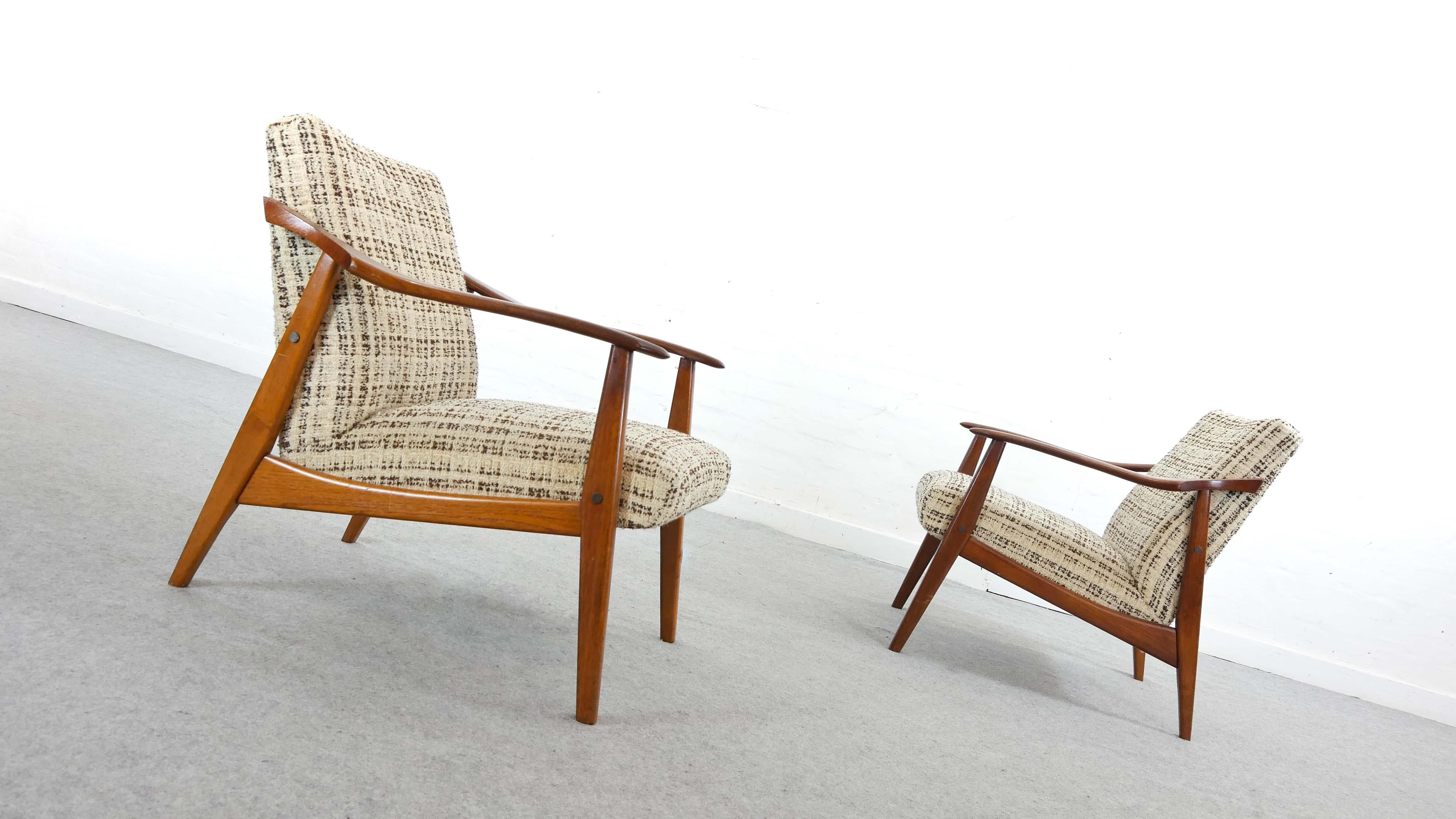 Pair of Vintage Scandinavian Easy Chairs, Lounge Chairs in Teak, 1960s 3