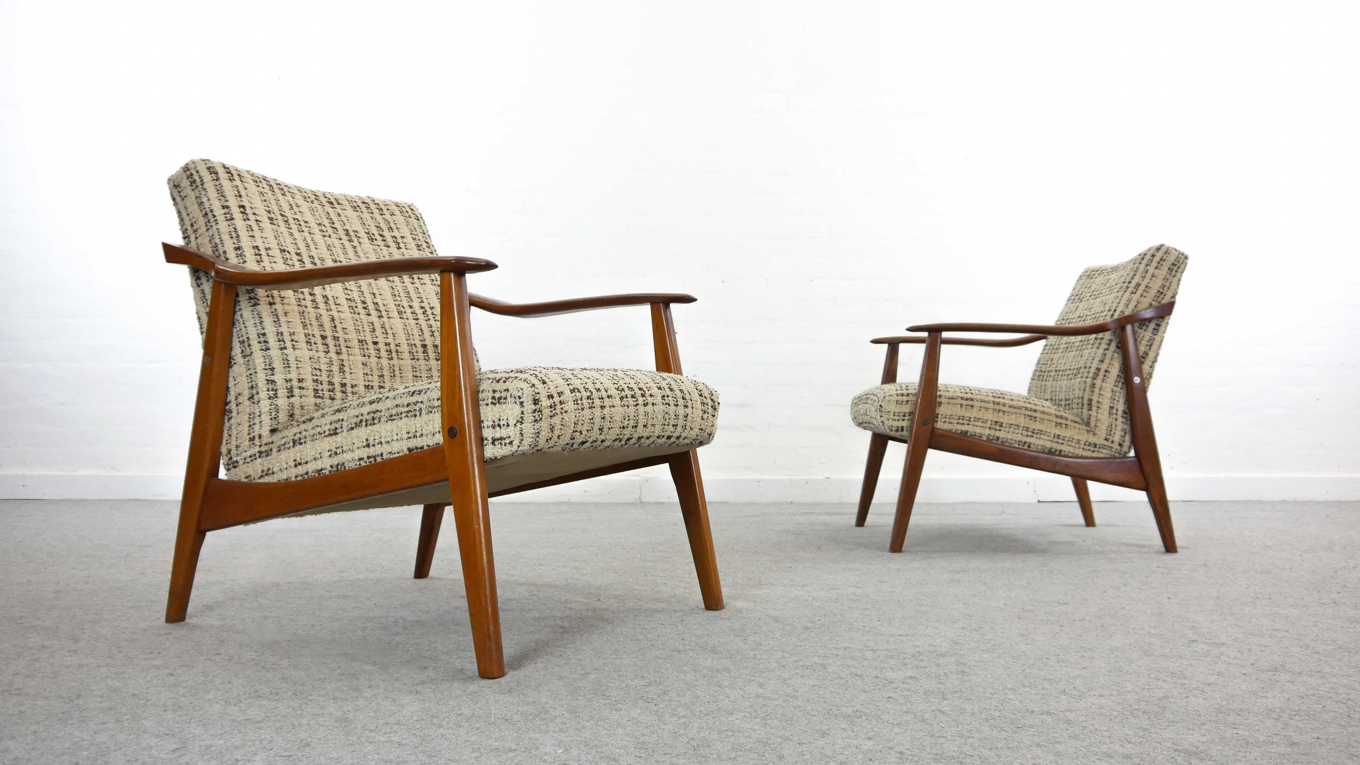 Scandinave moderne Paire de fauteuils scandinaves vintage, fauteuils de salon en teck, années 1960 en vente
