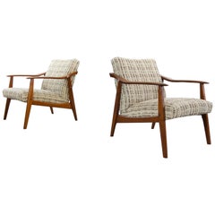 Pair of Vintage Scandinavian Easy Chairs, Lounge Chairs in Teak, 1960s