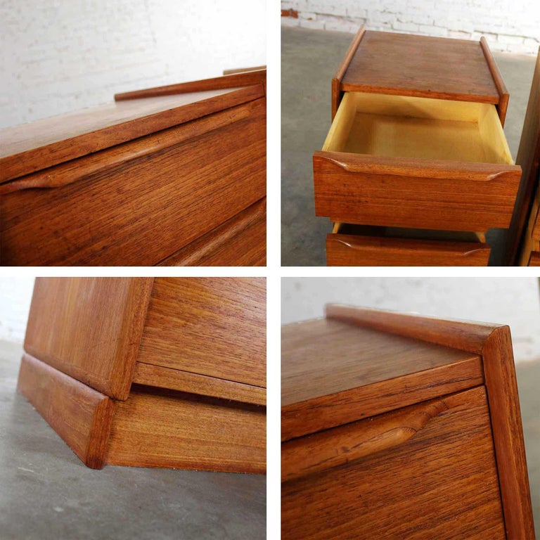 Pair of Vintage Scandinavian Modern Teak FourDrawer Nightstands from