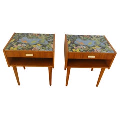 Pair of Vintage Scandinavian Teak Bedside Tables Decor by J Franck Midcentury