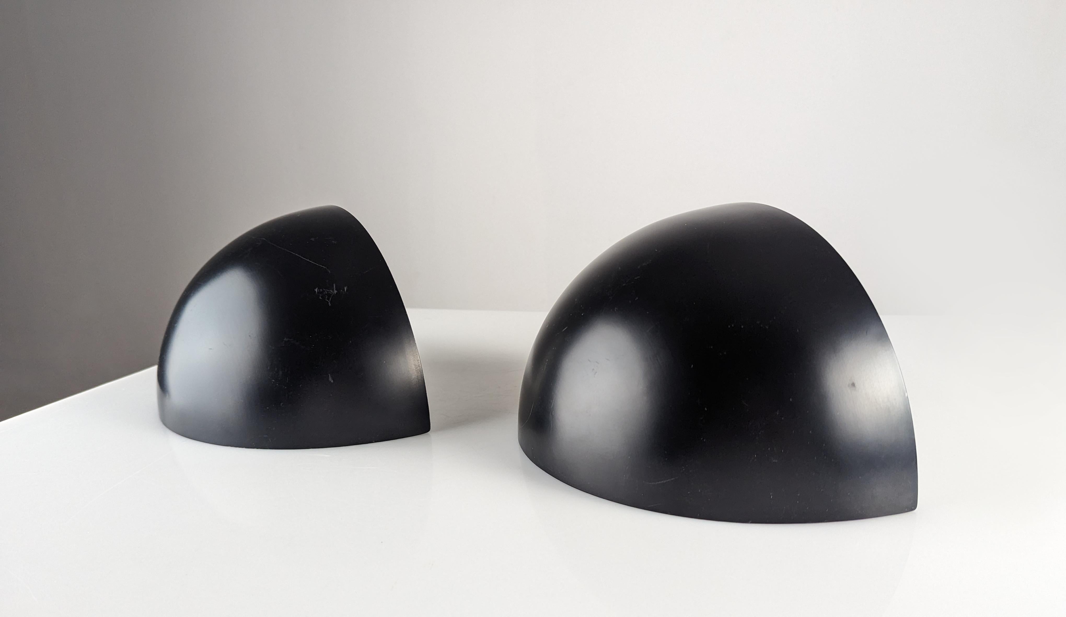 Pair of sconces with a fantastic half-sphere design in color black by Jose Jou Vilas.

Dimensions: 13.5 cm high x 28 cm wide x 14 cm deep