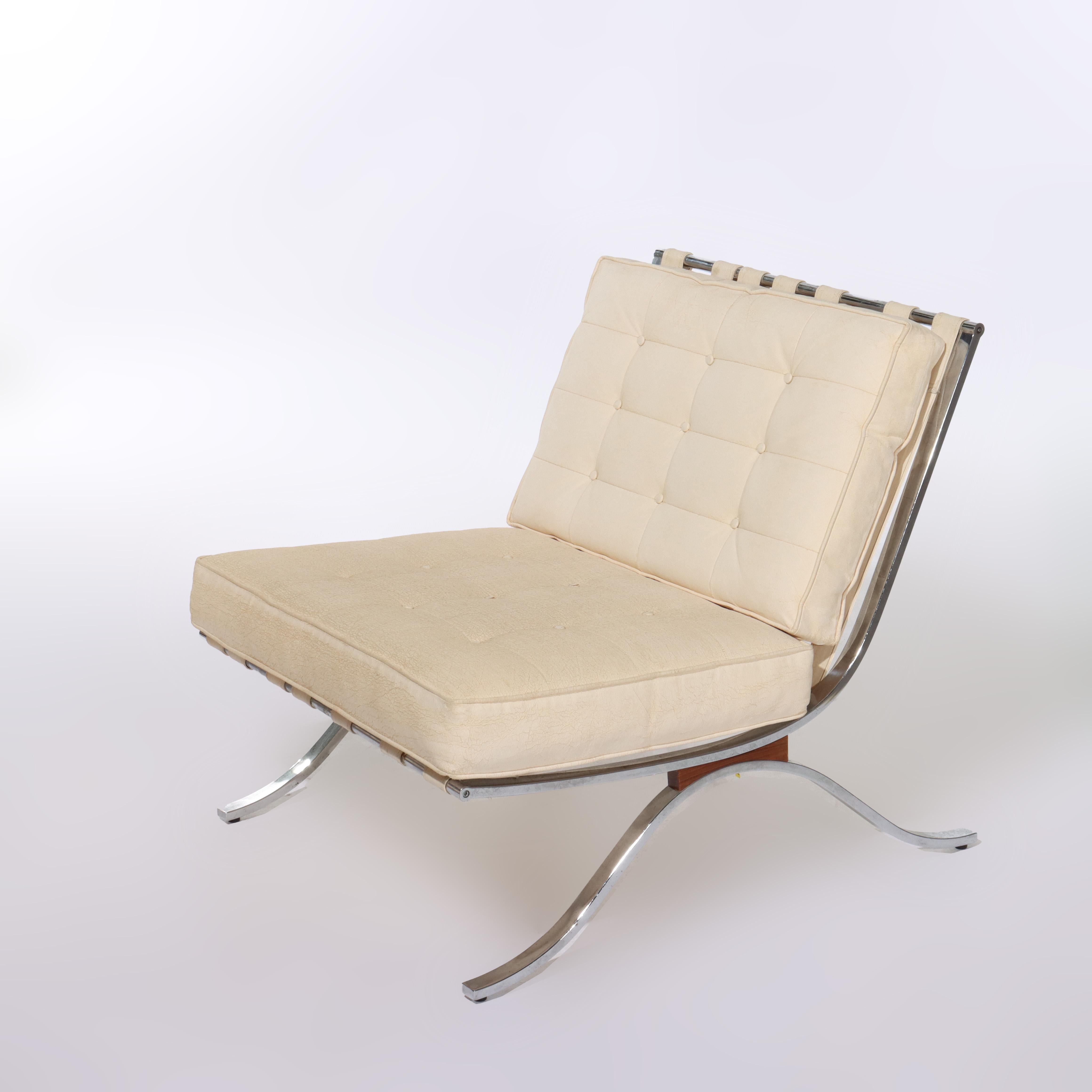 Coppia di Sedie Barcellona d'epoca di Selig MCM cromate e in pelle firmate C1970
Misure: 29 3/4