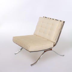 Pair Of Vintage Selig MCM Chrome & Leather Barcelona Chairs c1970