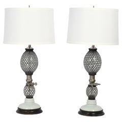Paar Vintage Seltzer-Flaschen-Tischlampen, Vintage