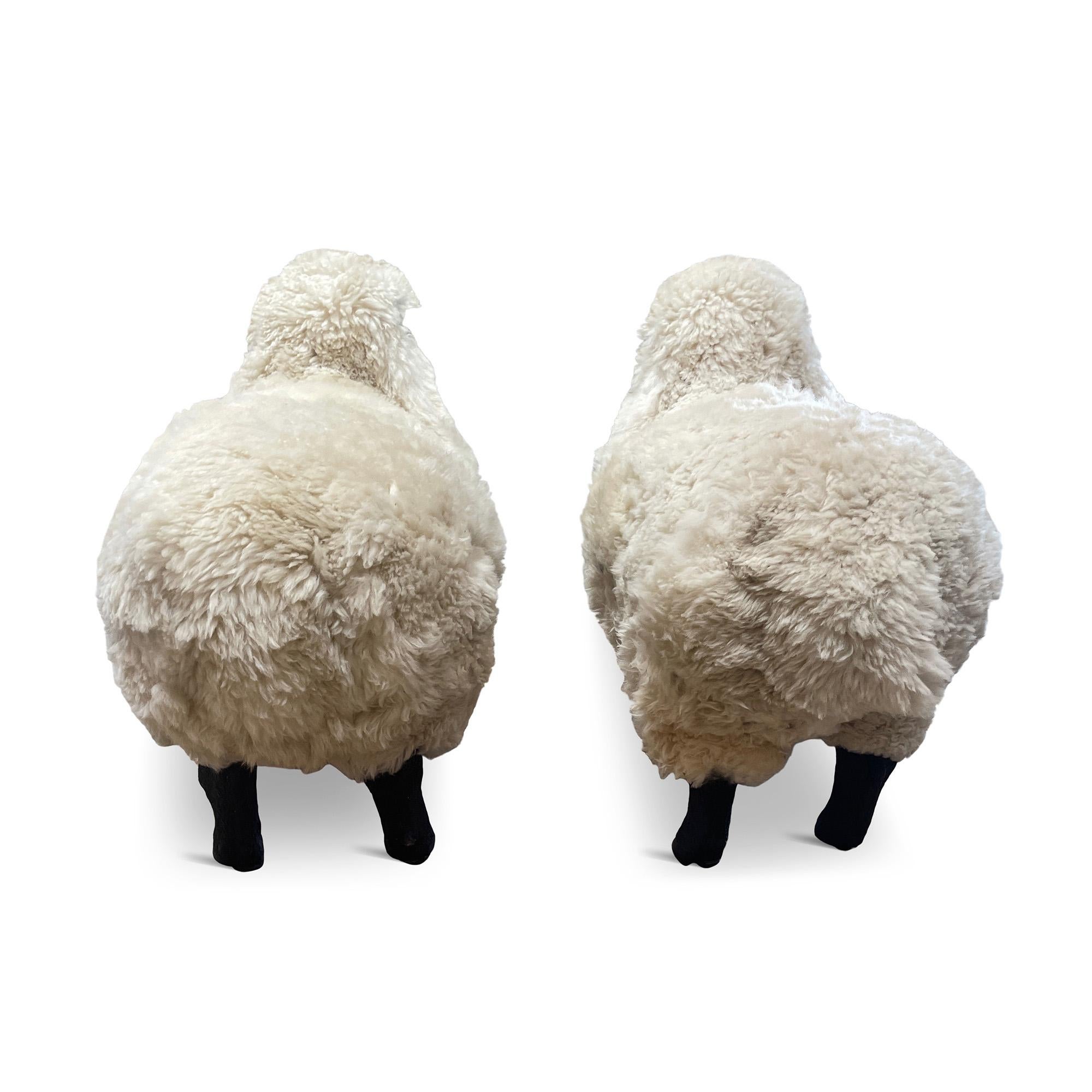 French François-Xavier Lalanne Style Sheep Ottoman (pair) For Sale