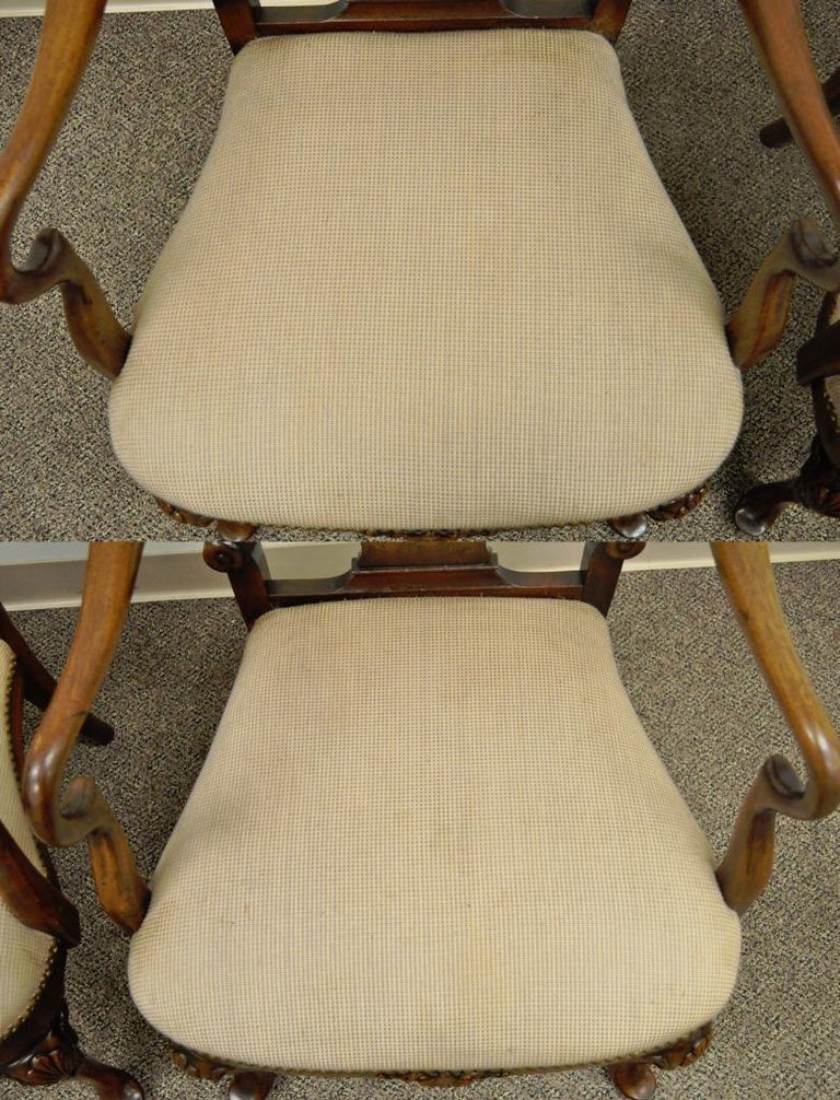 Pair of Vintage Shell Carved Burl Wood Walnut George II Style Dining ...