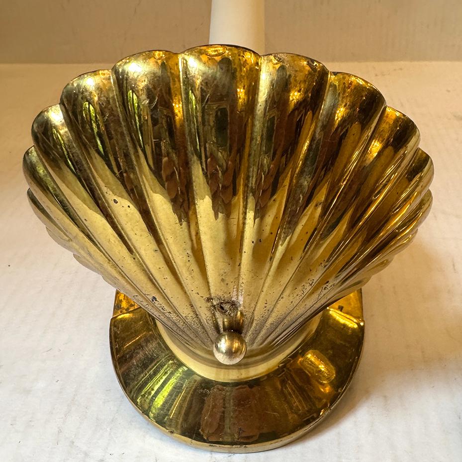 French Pair of Vintage Shell Sconces For Sale