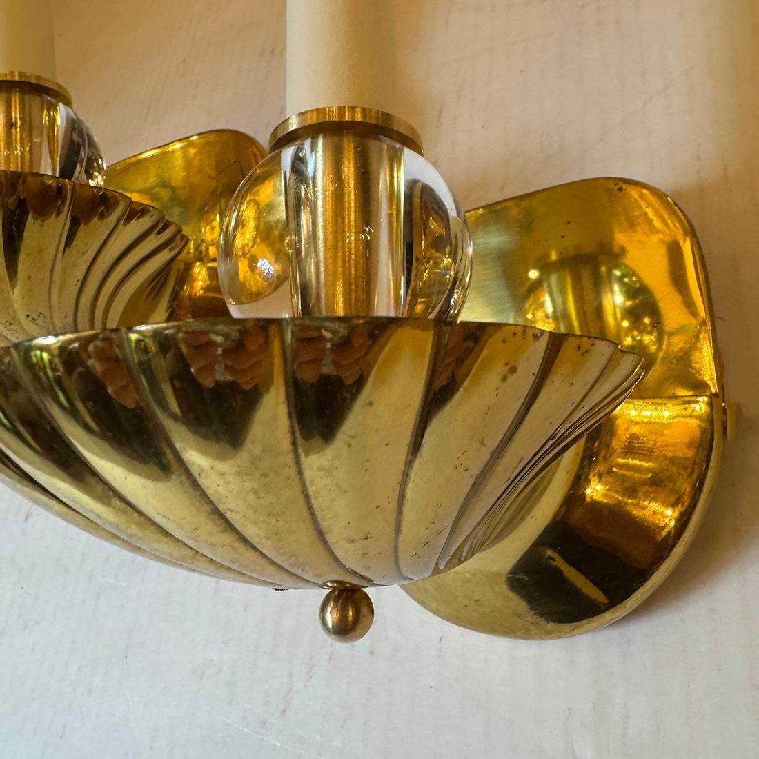 Pair of Vintage Shell Sconces In Good Condition For Sale In New York, NY