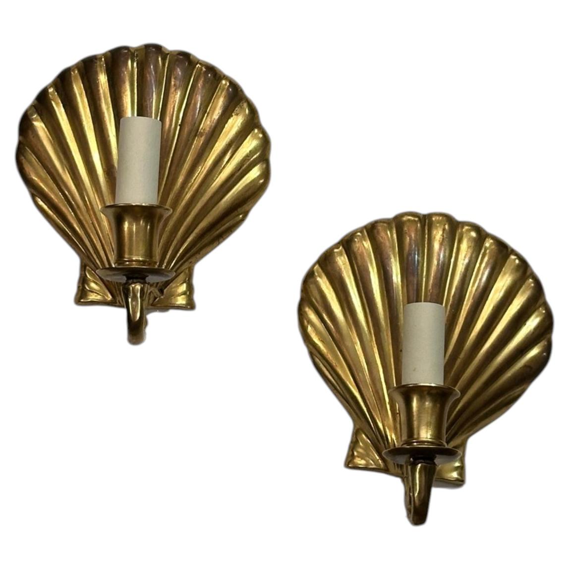 Pair of Vintage Shell Sconces