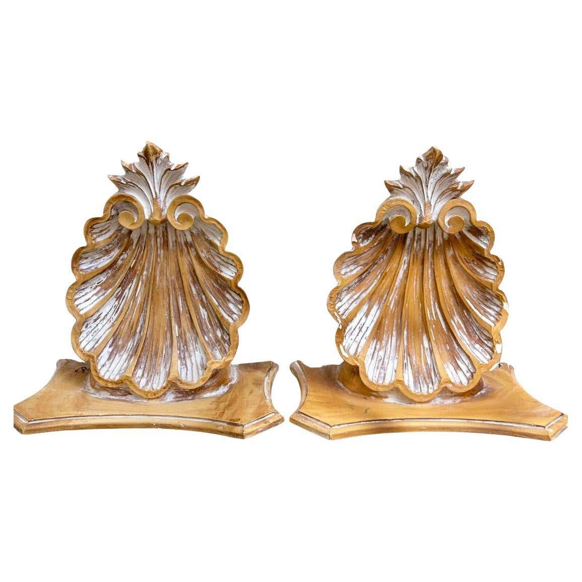 Pair of Vintage Shell Wall Shelves For Sale at 1stDibs