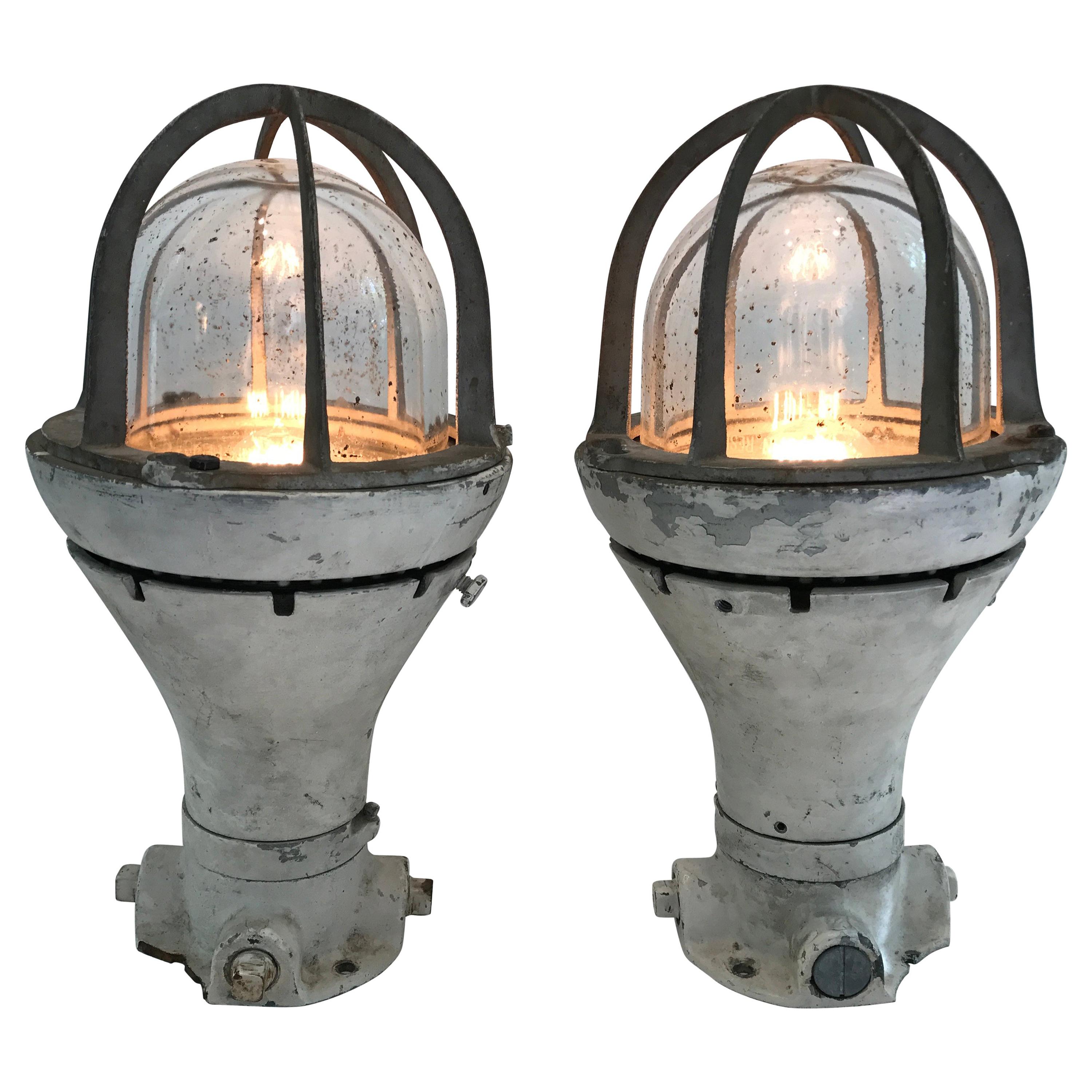 Pair of Vintage Ship Lanterns