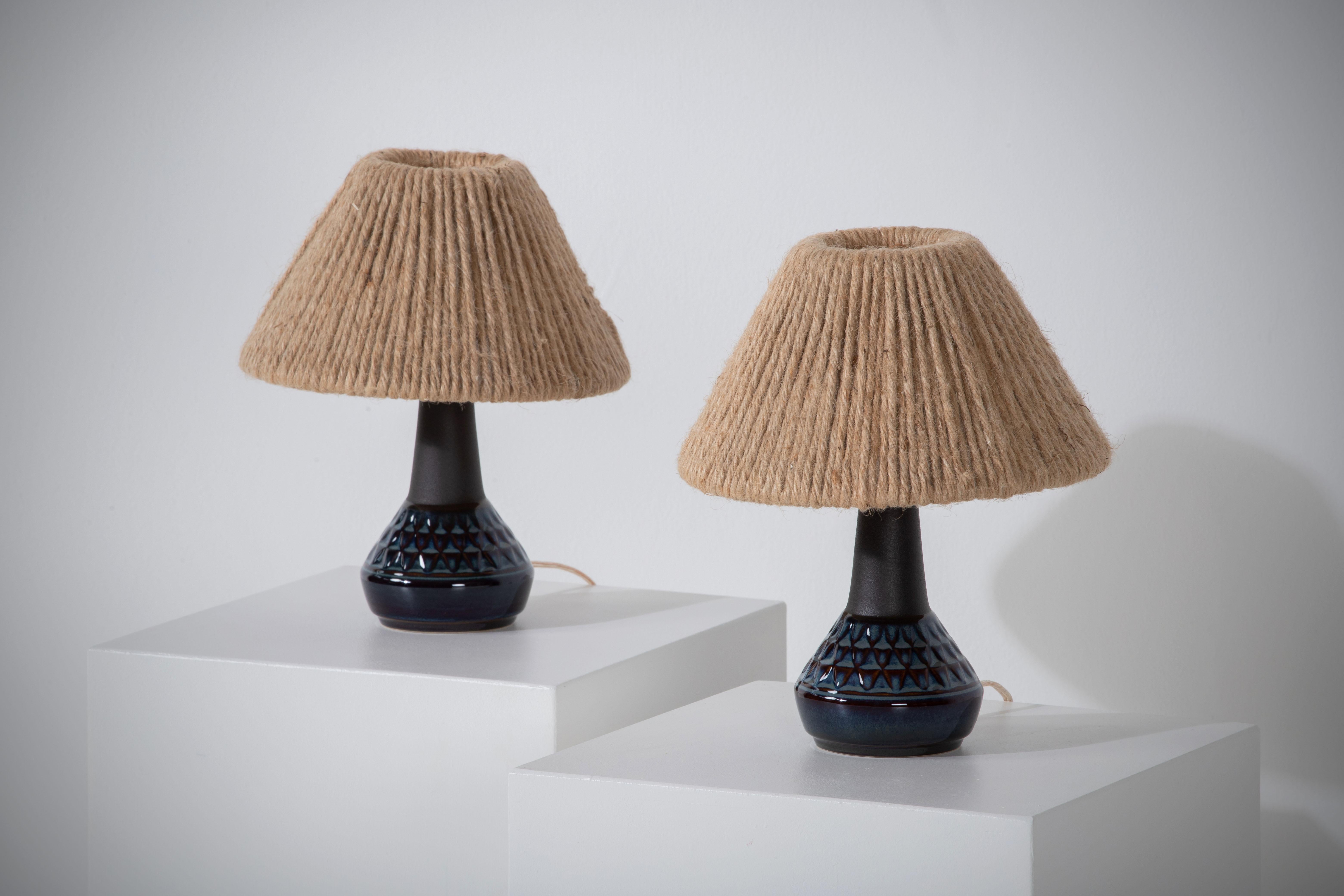 Danish Pair of Vintage Søholm Table Lamps, Designed by Einar Johansen For Sale