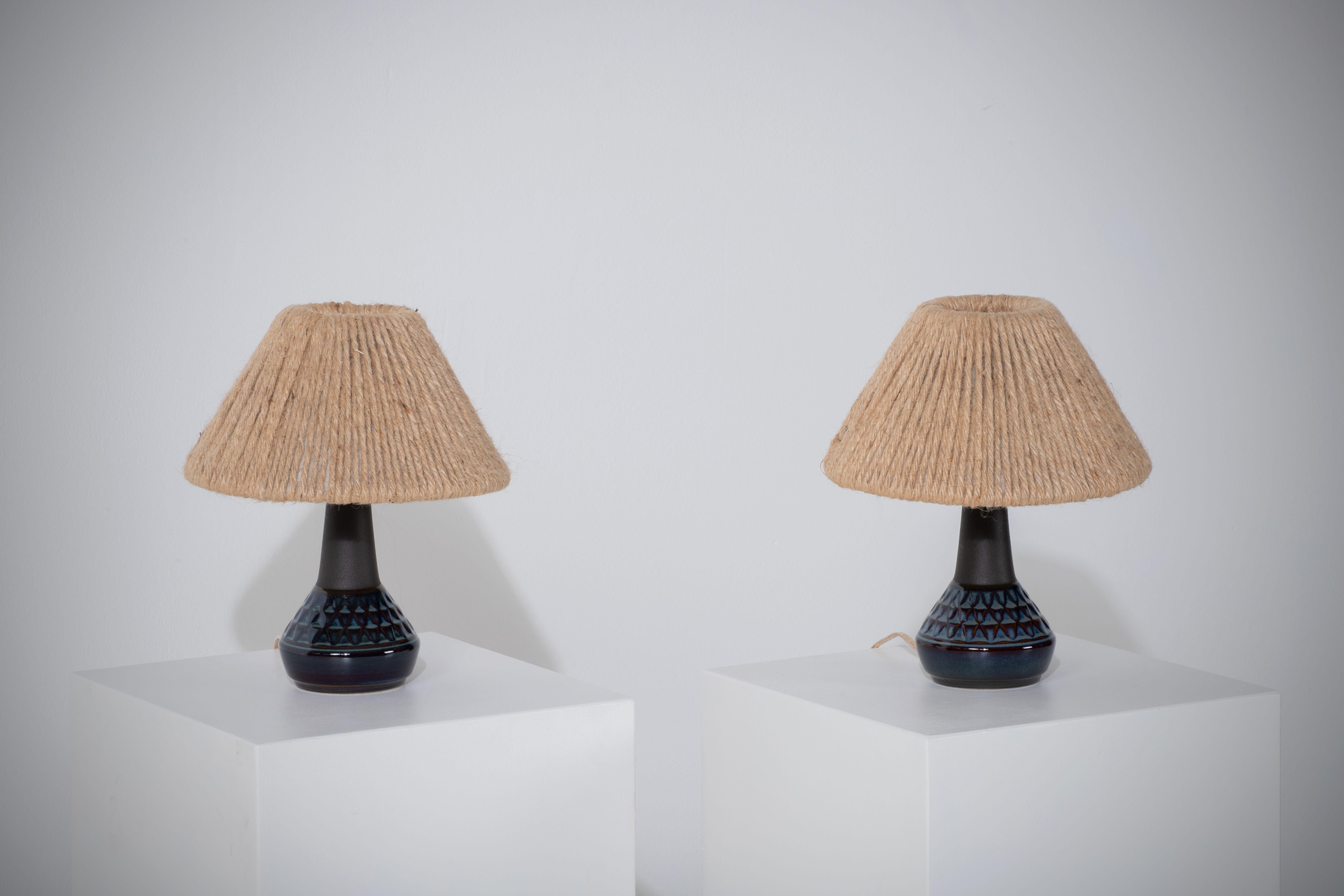 Paar Vintage Søholm Tischlampen, entworfen von Einar Johansen im Zustand „Gut“ im Angebot in Wiesbaden, DE