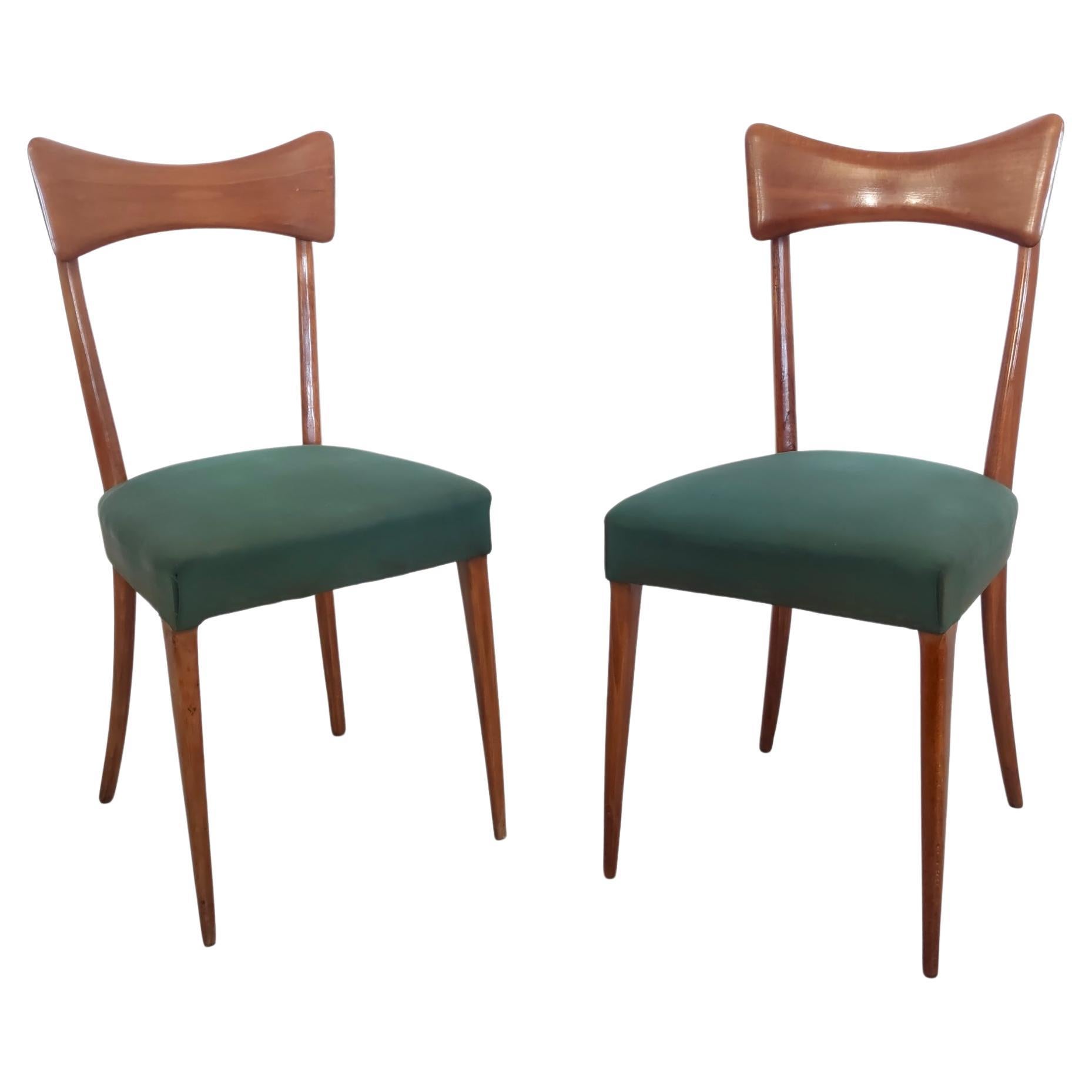Pair of Vintage Side Chairs attributed to Ico Parisi for Ariberto Colombo, Italy For Sale