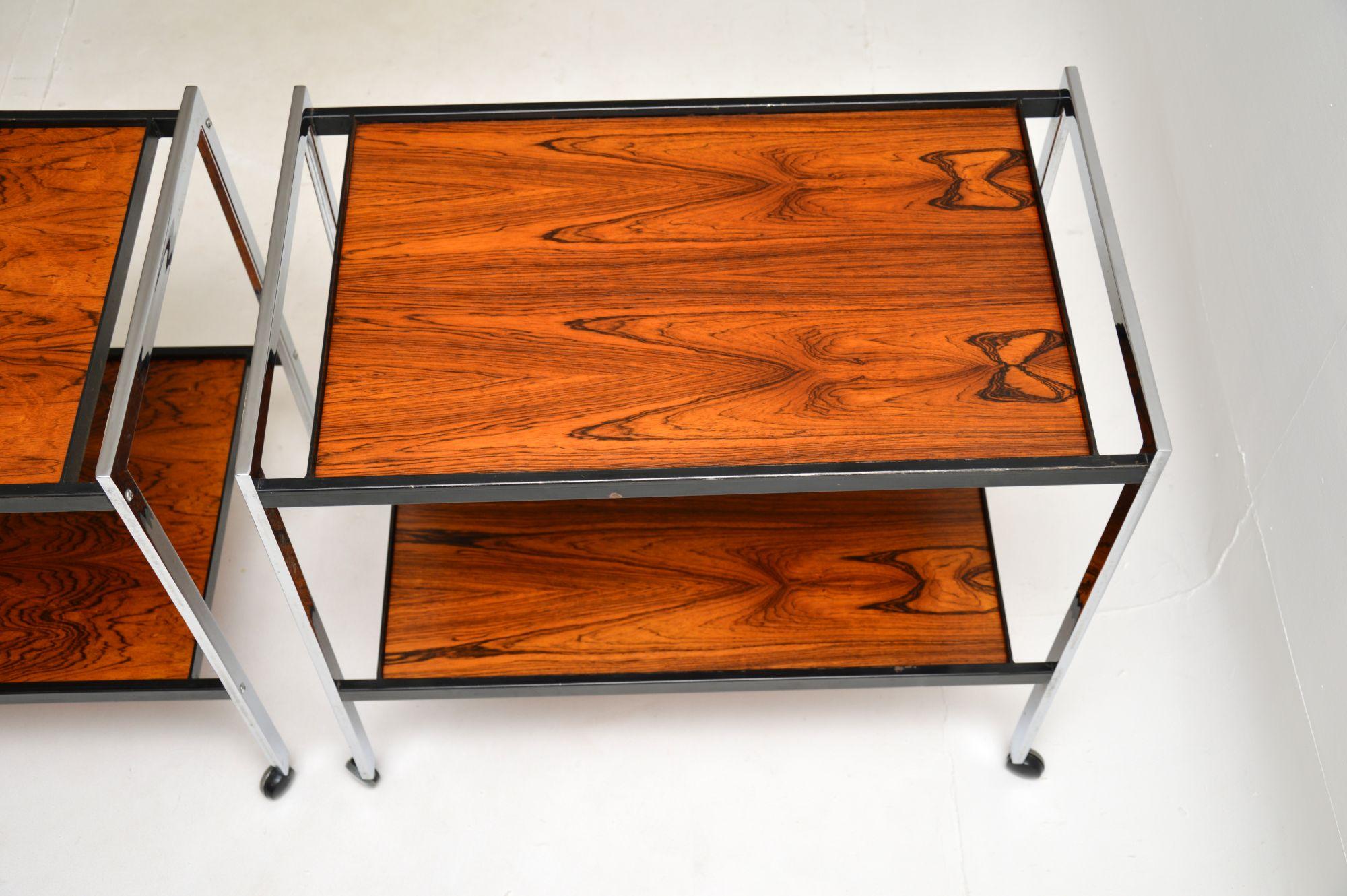 Mid-20th Century Pair of Vintage Side Tables / Drinks Trolleys For Sale