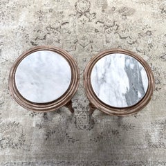 Pair of Vintage Side Tables with Marble Tops
