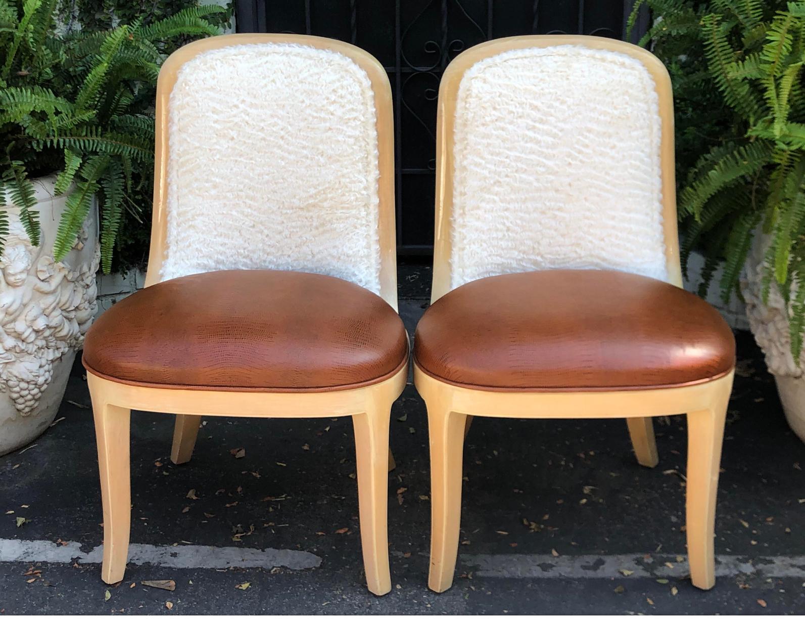 Mid-Century Modern Paire de chaises d'appoint vintage signées Donghia Modern Designer par John Hutton en vente
