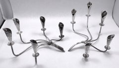 Pair Of Vintage Signed Hans Jensen Danish Silver Candelabra