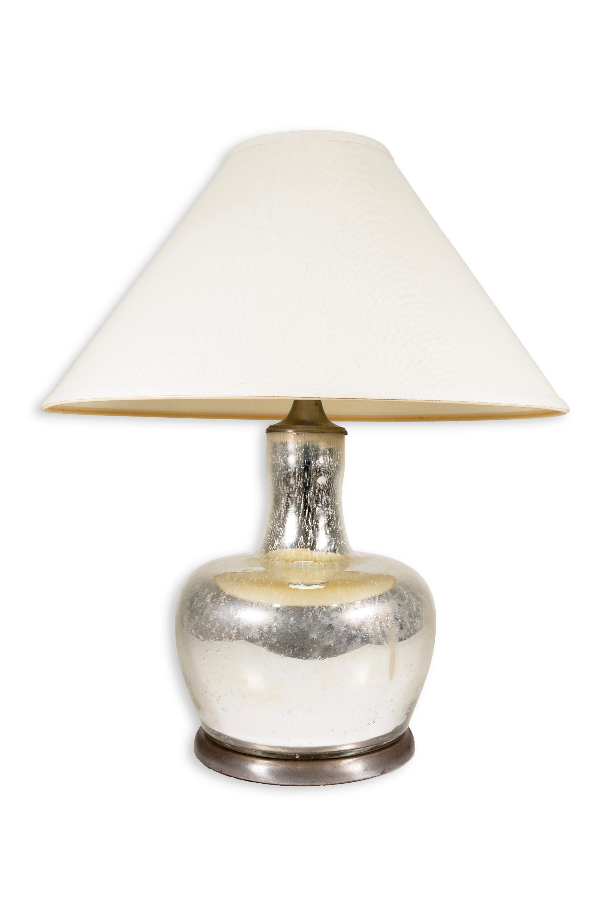 Inconnu Paire de lampes de bureau vintage en verre mercuré argenté en vente