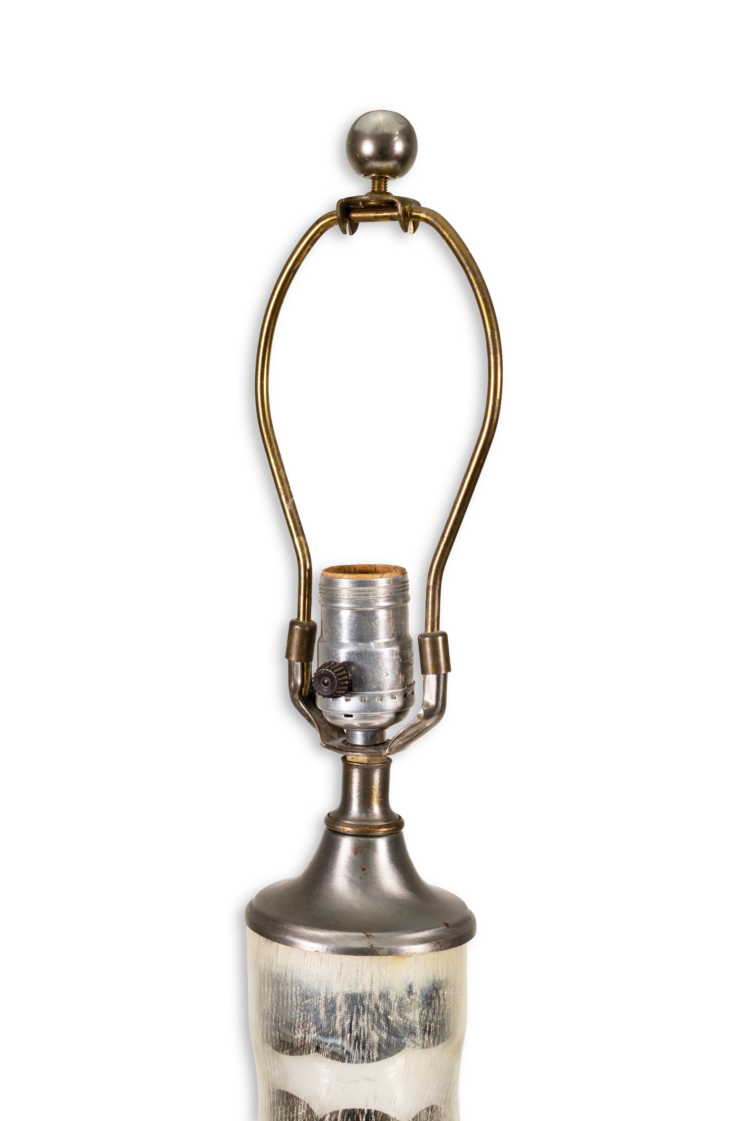 Paire de lampes de bureau vintage en verre mercuré argenté en vente 1