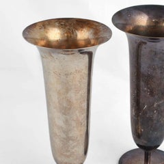 Pair of Vintage Silver Metal Vases by Fritz August Breuhaus de Groot