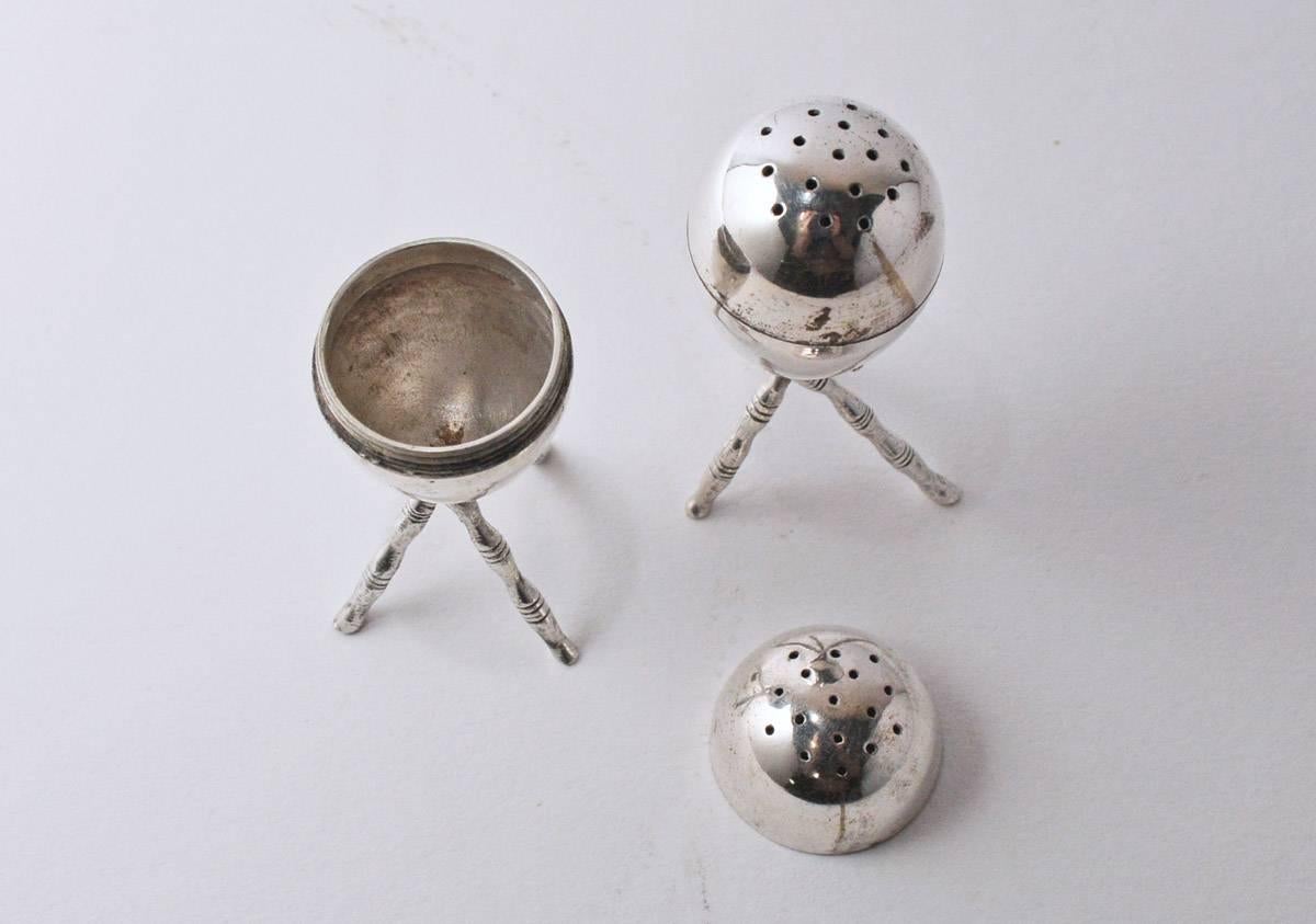 silver plate salt and pepper shakers