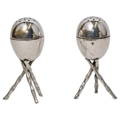 Pair of Antique Silver Plated Salt and Pepper Shakers