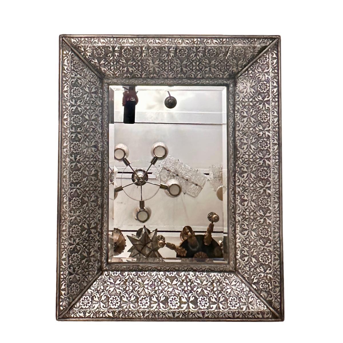 Argenté Paire de miroirs argentés vintage en vente