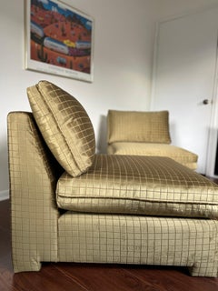 Pair of vintage slipper chairs in the style of Billy Baldwin in JB Martin velvet