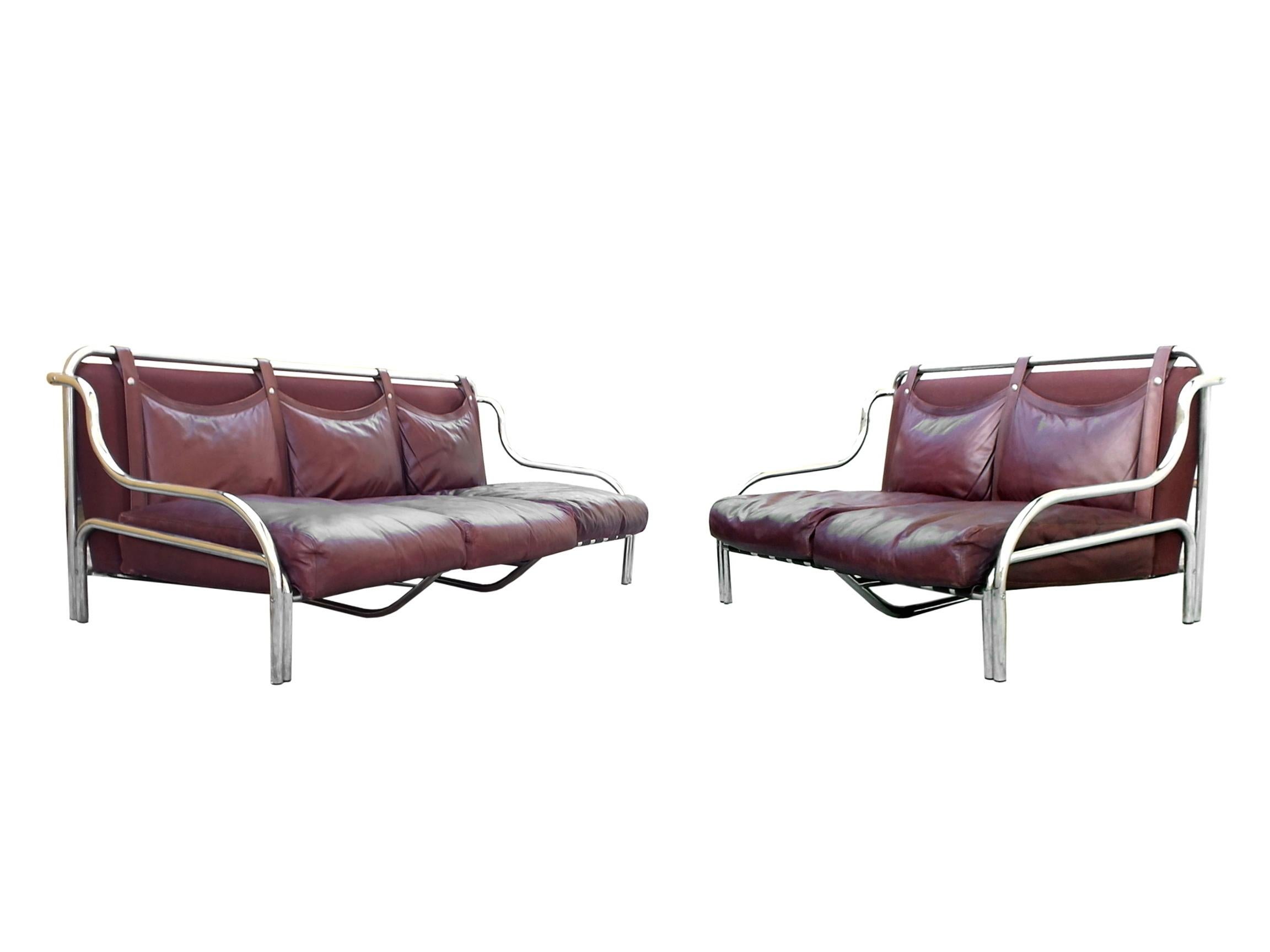 Paar Vintage-Sofa von Gae Aulenti, Produktion Poltronova, Italien, 1965 (Italienisch) im Angebot