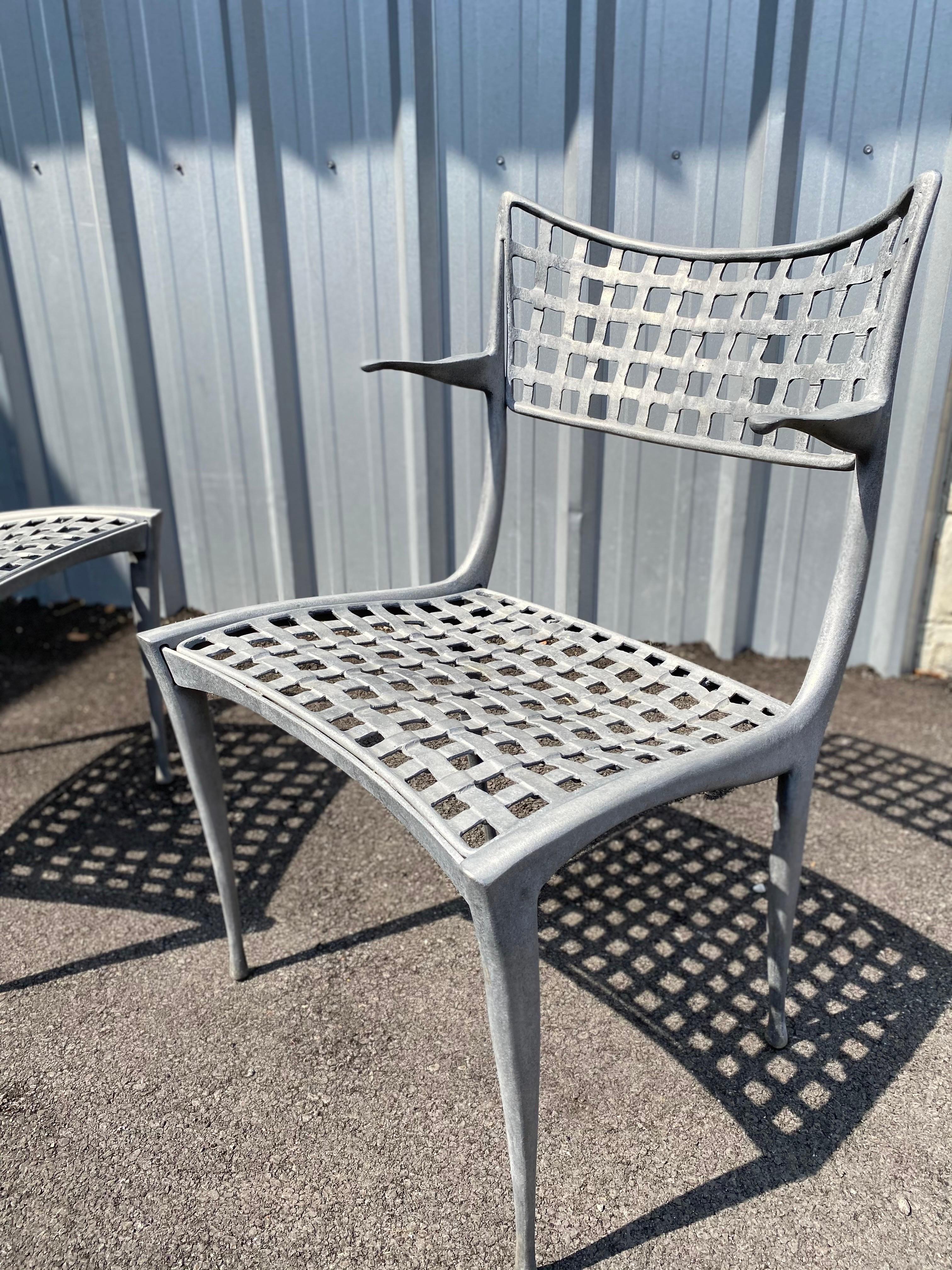Pair of Vintage Sol Y Luna Patio Chairs & Table by Dan Johnson for Brown Jordan In Good Condition In San Antonio, TX