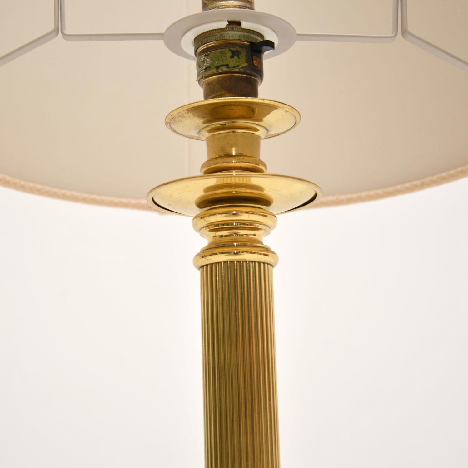British Pair of Vintage Solid Brass Table Lamps For Sale