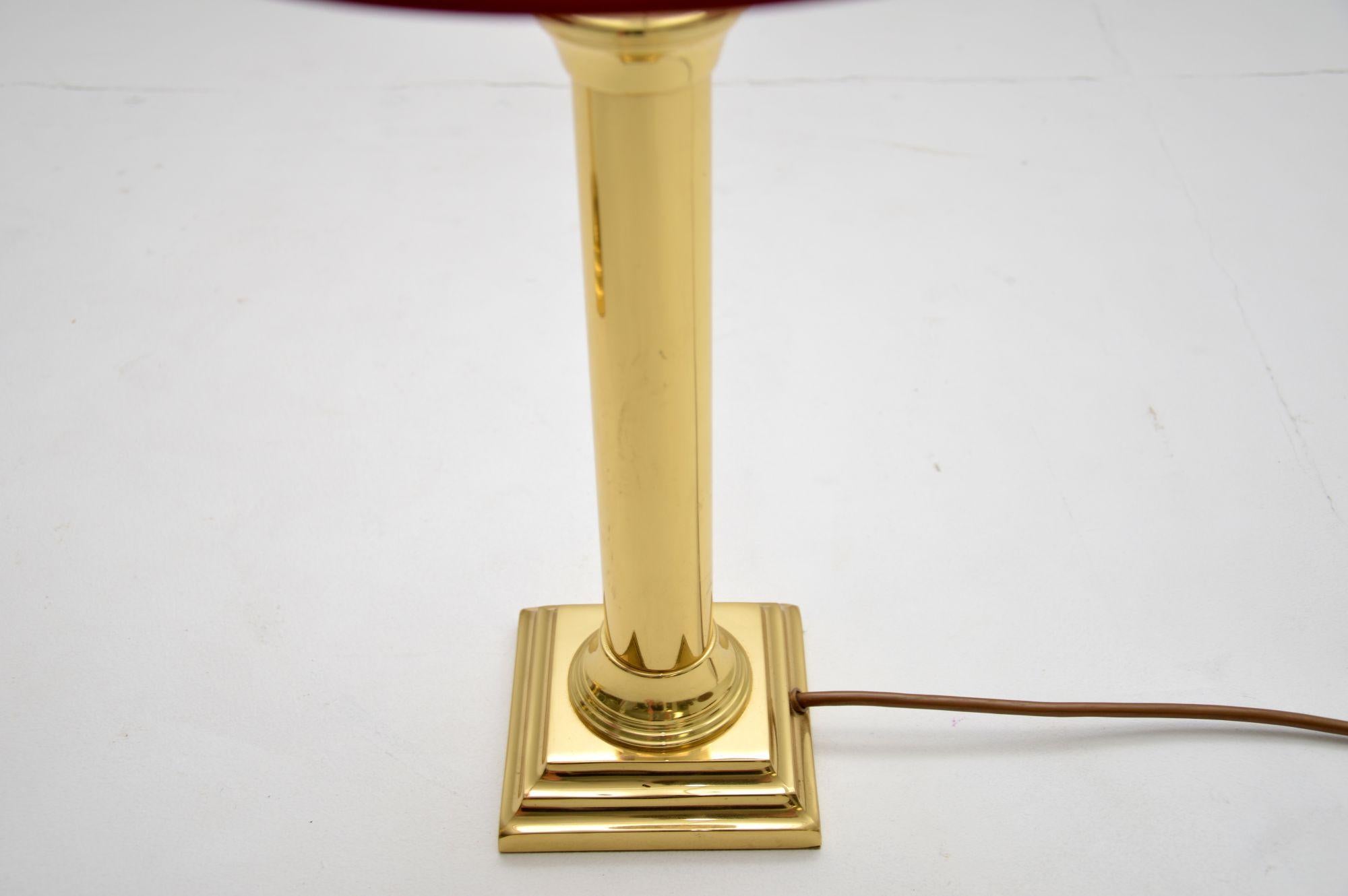 Pair of Vintage Solid Brass Table Lamps In Good Condition In London, GB