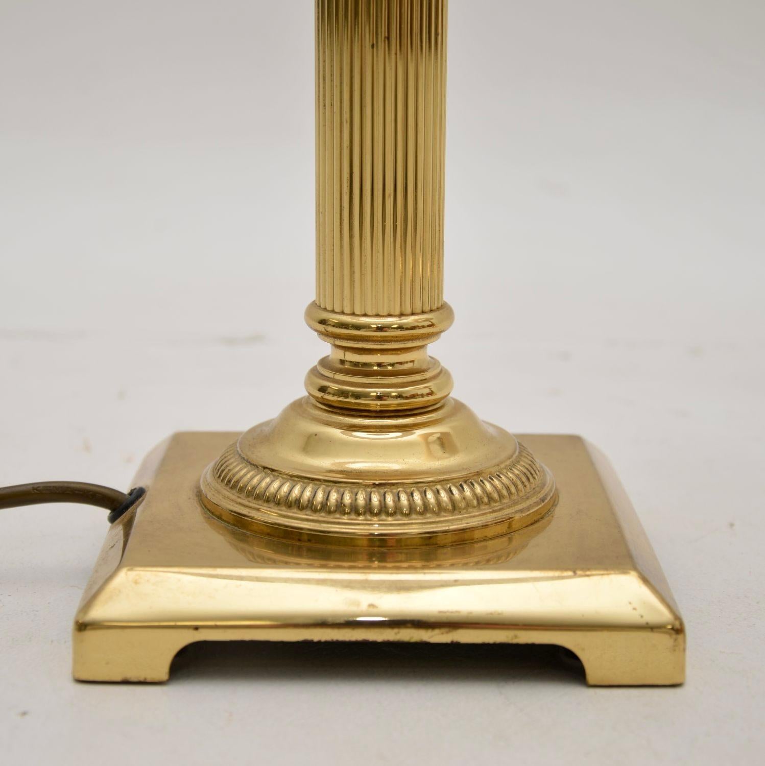 Late 20th Century Pair of Vintage Solid Brass Table Lamps For Sale
