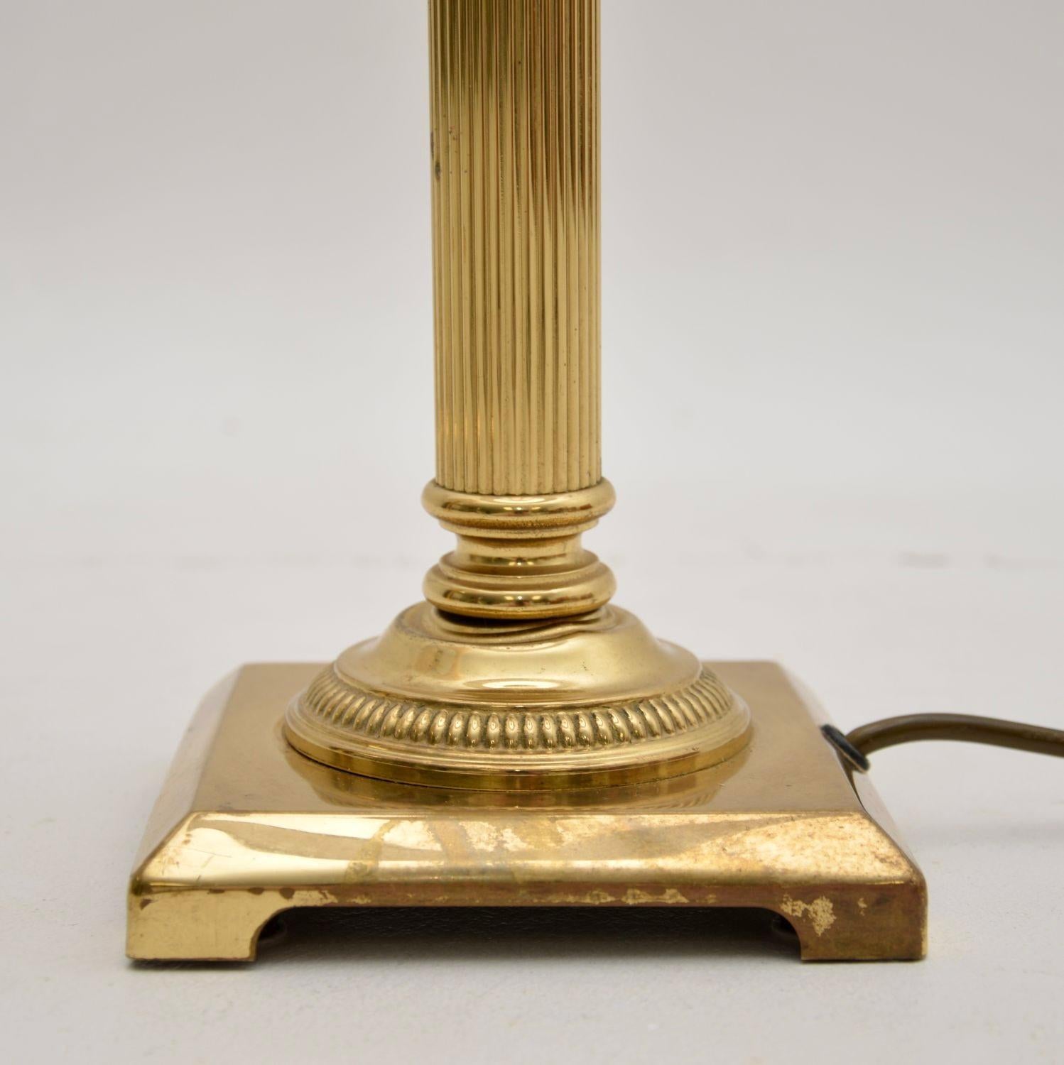 British Pair of Vintage Solid Brass Table Lamps For Sale