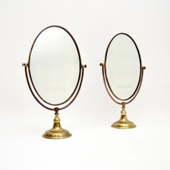 Pair of Vintage Solid Brass Vanity Mirrors by Peerage
