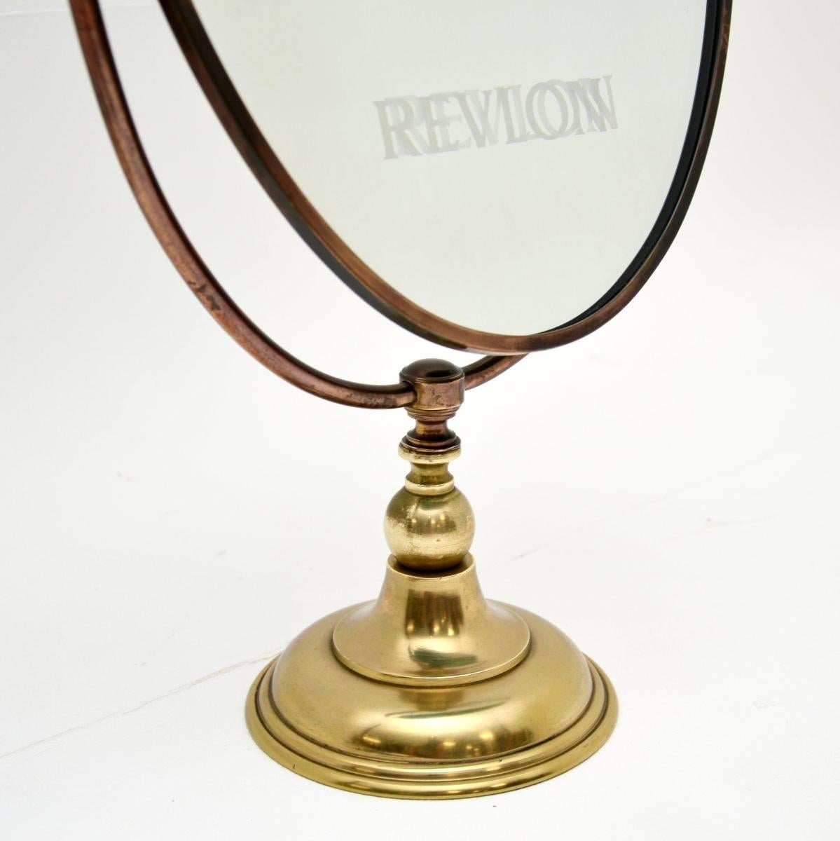 Laiton Paire de miroirs de courtoisie vintage en laiton massif par Peerage en vente
